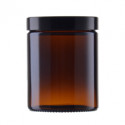 Stikla trauciņš 180 ml  brūnā krāsā/ melns vāciņš